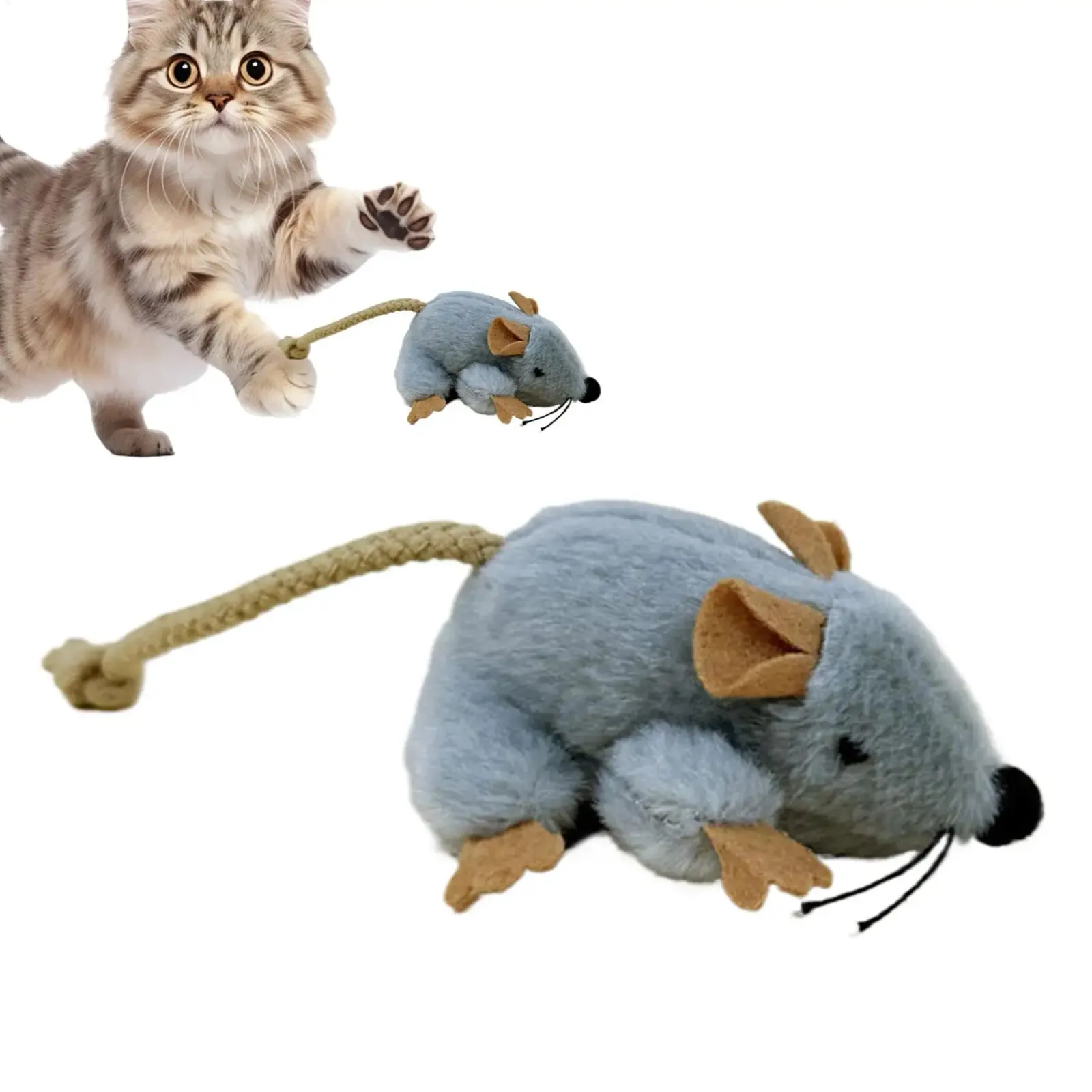 Souris en peluche interactive pour chat