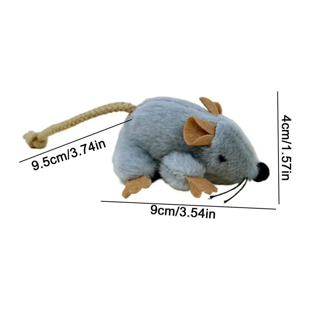 Jouet souris en peluche réaliste pour chat avec queue mobile et son 7