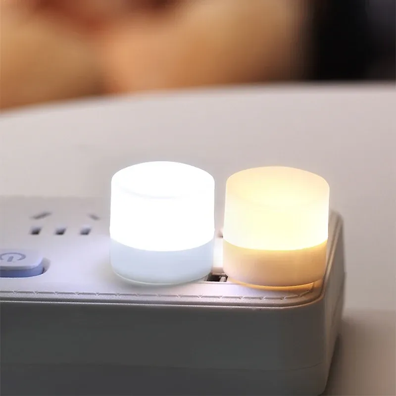 Petite lampe de lecture LED à prise USB, protection des yeux, veilleuse ronde 3
