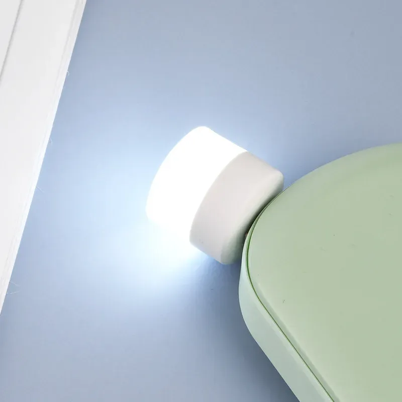 Petite lampe de lecture LED à prise USB, protection des yeux, veilleuse ronde 6