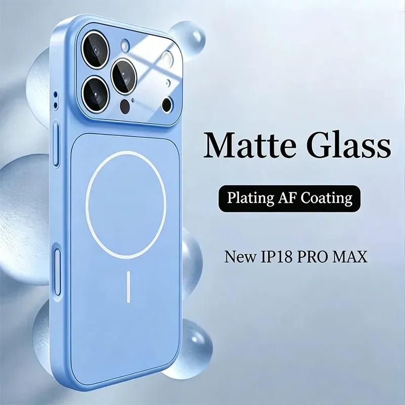 Coque MagSafe à finition mate pour iPhone 17, 16, 15, 14, 13 Pro Max et Air, compatible charge sans fil, bumper magnétique 12