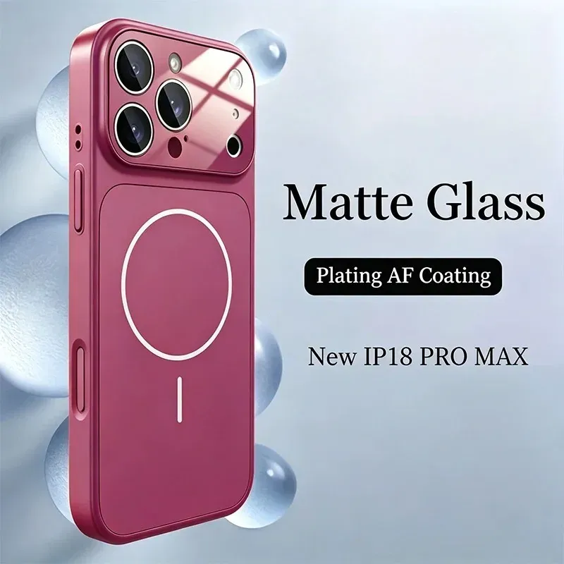 Coque MagSafe à finition mate pour iPhone 17, 16, 15, 14, 13 Pro Max et Air, compatible charge sans fil, bumper magnétique 11