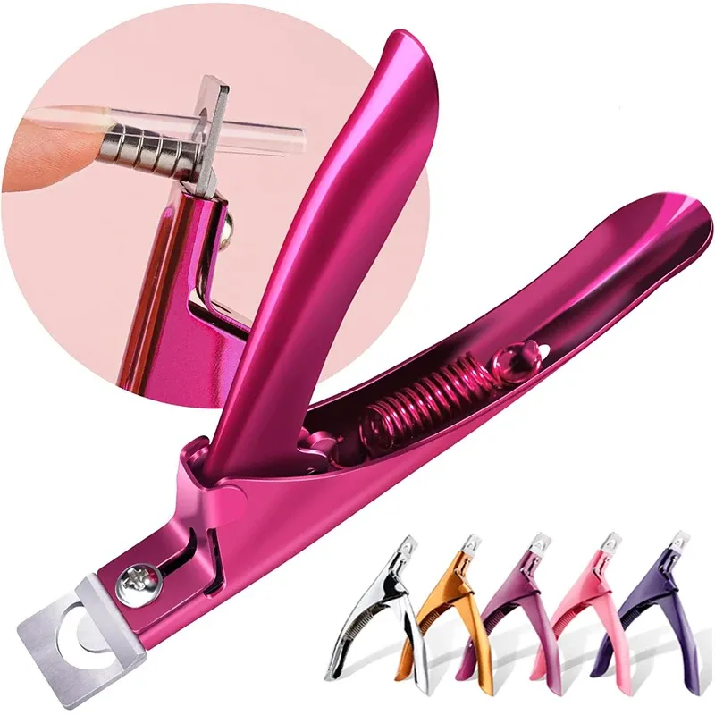 Coupe-ongles professionnel en acier inoxydable de type U, avec coupe-bordure pour ongles acryliques