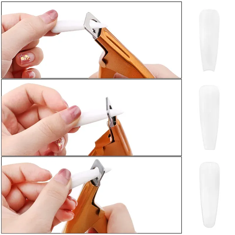 Coupe-ongles professionnel en acier inoxydable de type U, avec coupe-bordure pour ongles acryliques 3