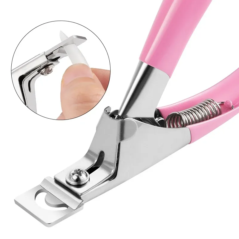 Coupe-ongles professionnel en acier inoxydable de type U, avec coupe-bordure pour ongles acryliques 2