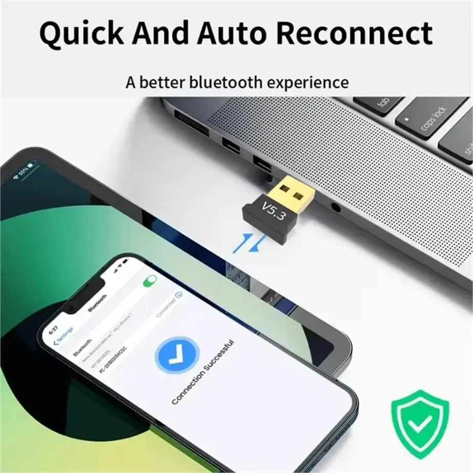 Adaptateur Bluetooth USB 5.3 pour ordinateur de bureau, sans pilote, non compatible avec tous les appareils iOS 4