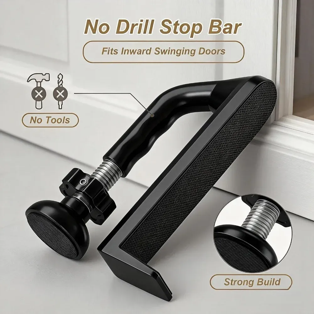 Butoir de porte portable en métal, vue d'ensemble