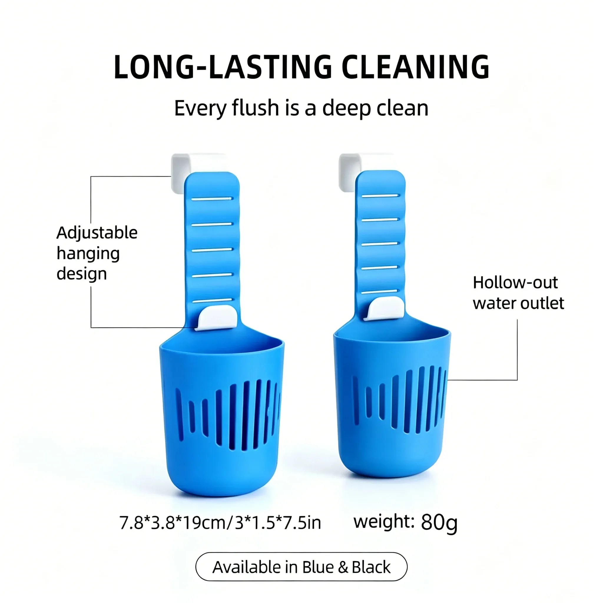 Support de tablette en silicone pour réservoir de toilettes, support polyvalent pour nettoyant et désodorisant suspendu pour cuvette de toilettes (lot de 1/2) 5