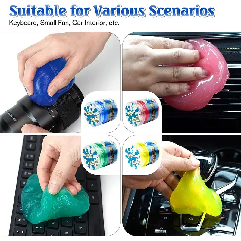 Gel nettoyant pour voiture, gel de nettoyage détaillant pour intérieur automobile, pâte nettoyante magique universelle pour clavier et ordinateur portable 3