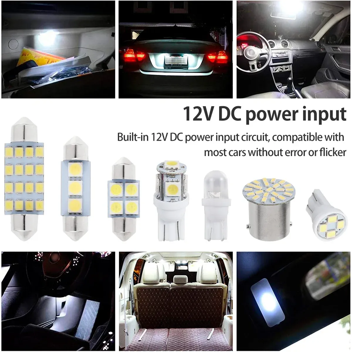 Lot de 42 ampoules LED T10 SMD 6000K pour habitacle de voiture, blanc xénon, remplacement de plaque d'immatriculation et éclairage de lecture 5