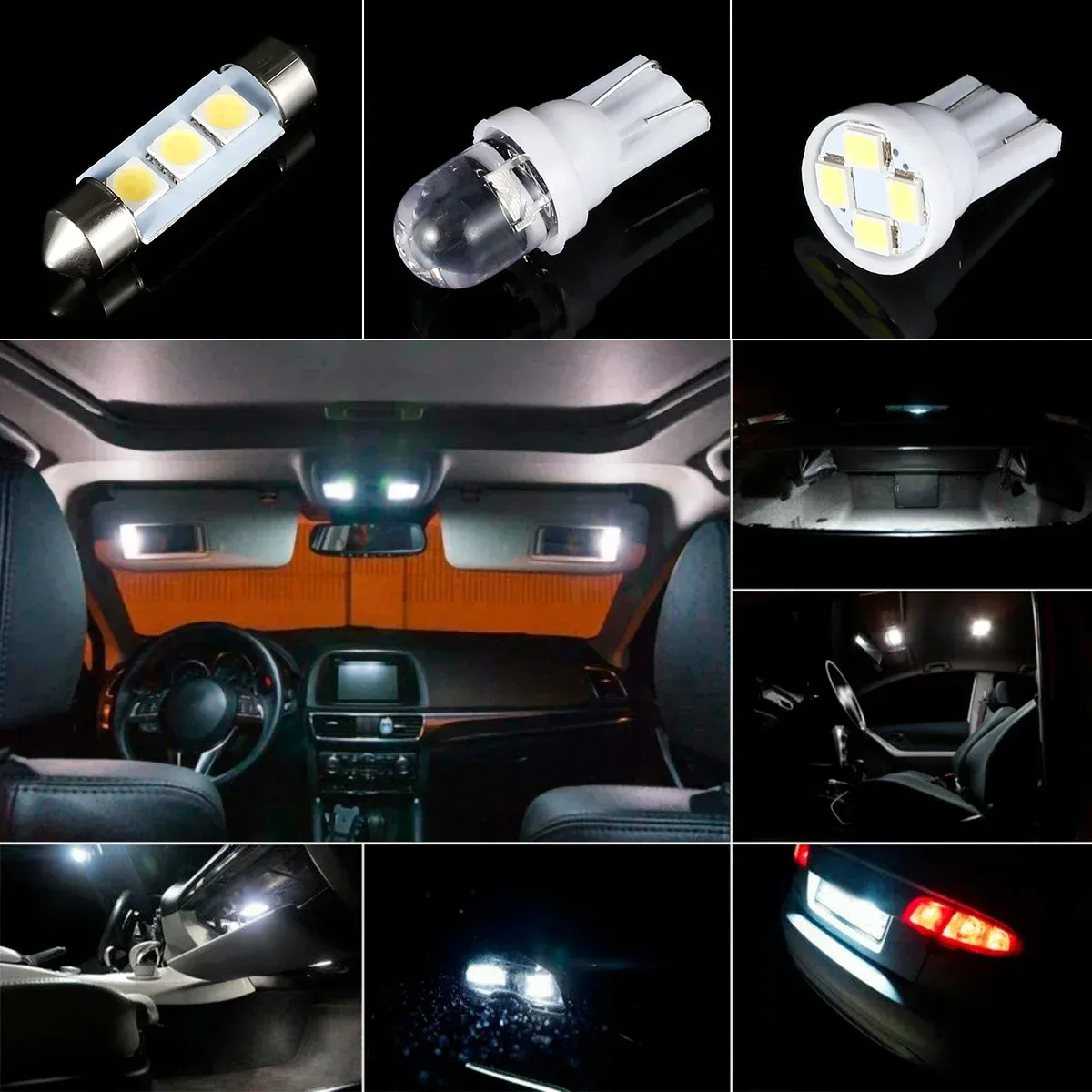 Lot de 42 ampoules LED T10 SMD 6000K pour habitacle de voiture, blanc xénon, remplacement de plaque d'immatriculation et éclairage de lecture 6