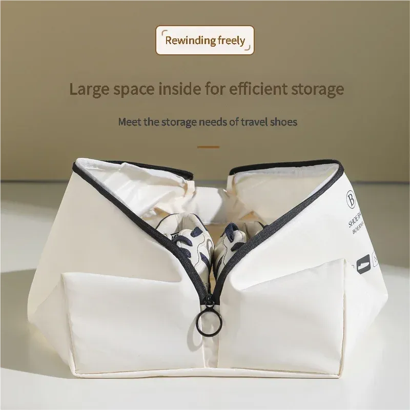 Sac de rangement portable pour chaussures de voyage, étanche, avec fermeture éclair 3