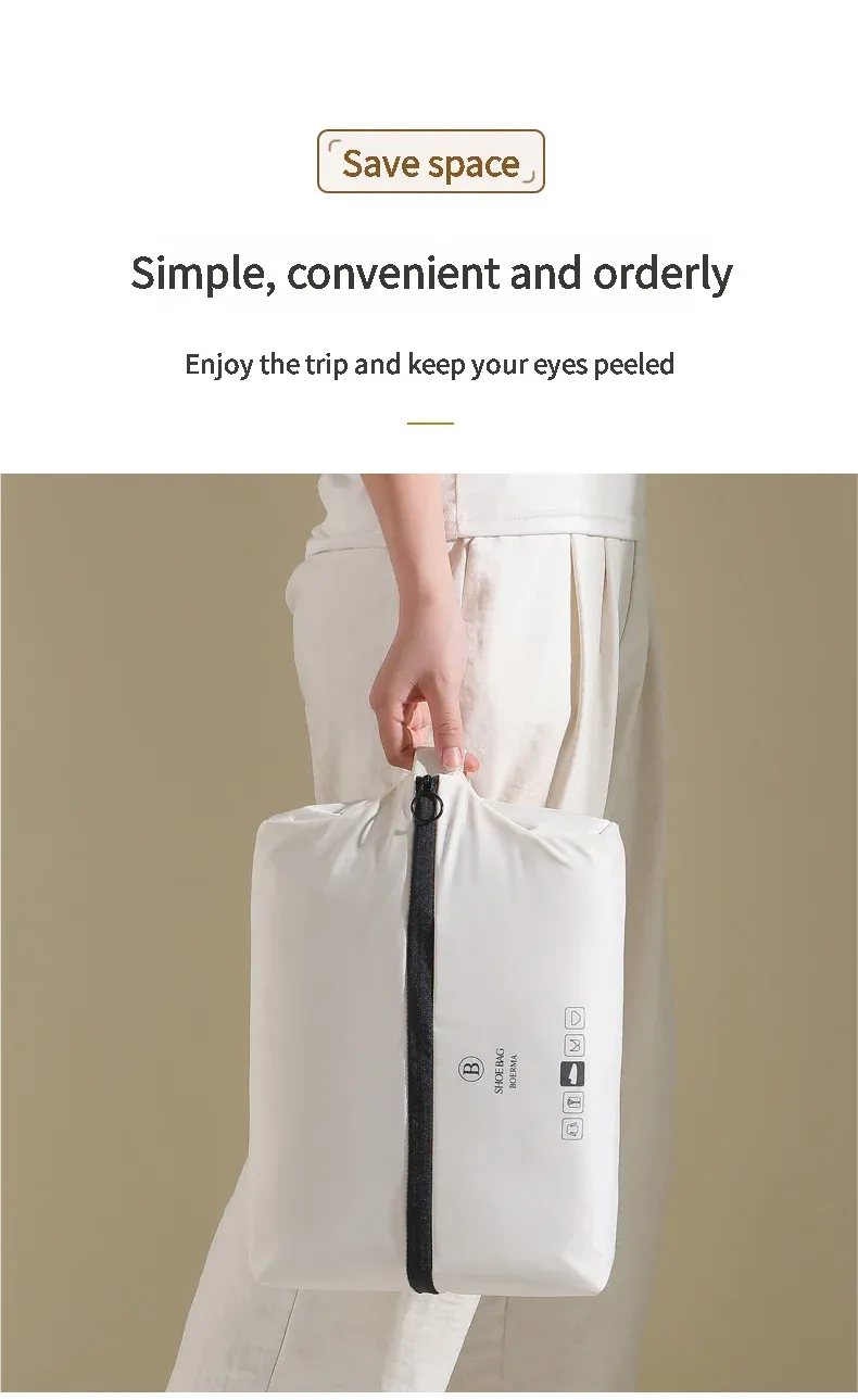 Sac de rangement de chaussures de voyage portable vue d'ensemble