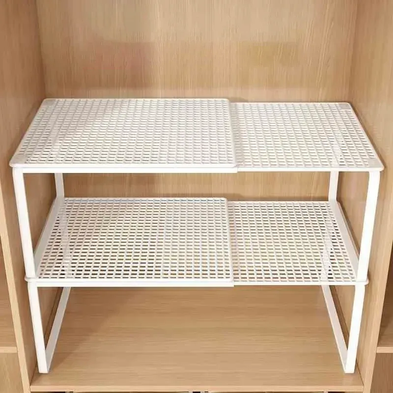 Étagère de placard télescopique empilable, séparateur de garde-robe rétractable, organisateur à compartiments réglables 5