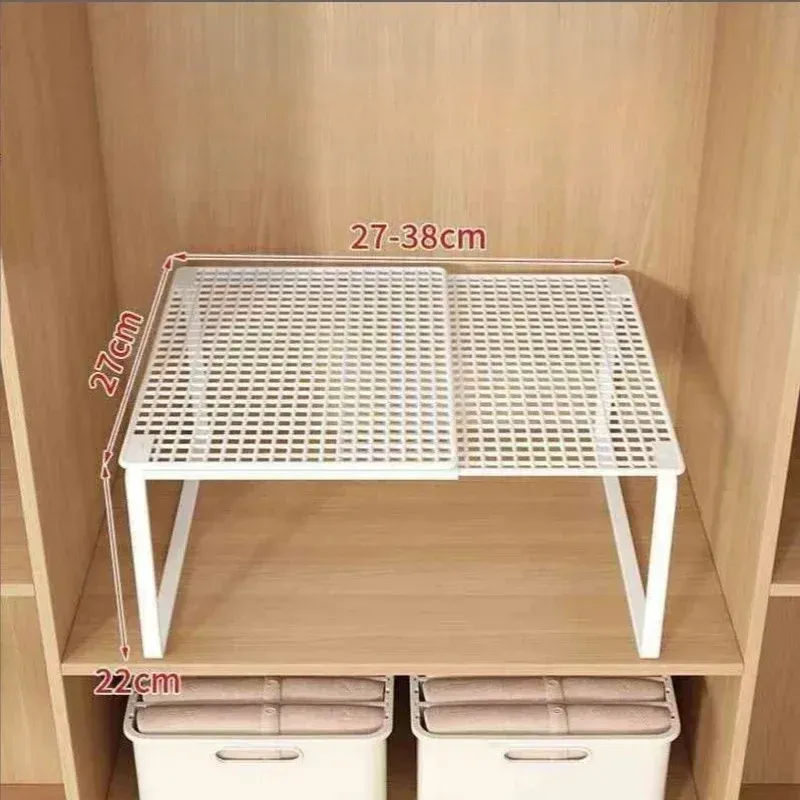 Étagère de placard télescopique empilable, séparateur de garde-robe rétractable, organisateur à compartiments réglables 6