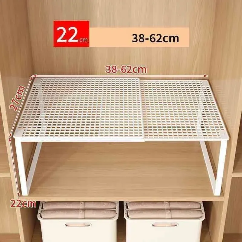 Étagère de placard télescopique empilable, séparateur de garde-robe rétractable, organisateur à compartiments réglables 8