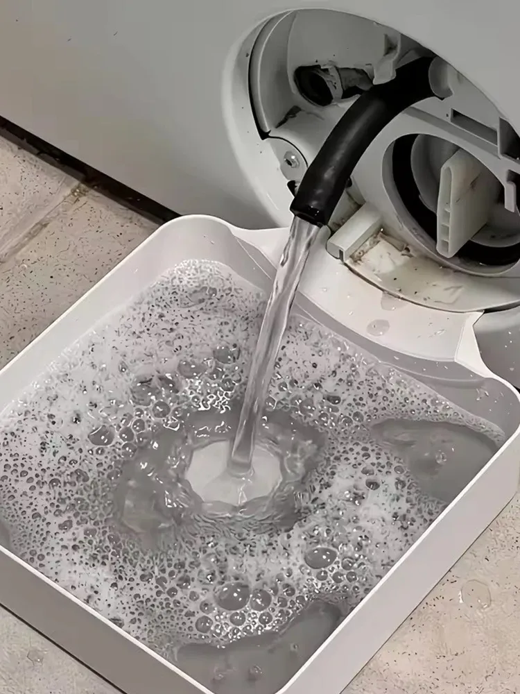 Bac de récupération d'eau pour lave-linge, vue de profil