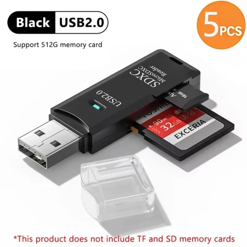 Lecteur de cartes USB 3.0/2.0 2-en-1 compatible cartes SD et TF pour ordinateur, tablette, appareil photo, ordinateur portable et voiture 15