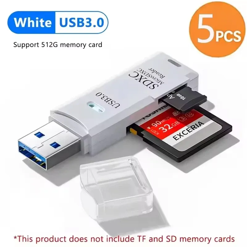 Lecteur de cartes USB 3.0/2.0 2-en-1 compatible cartes SD et TF pour ordinateur, tablette, appareil photo, ordinateur portable et voiture 9