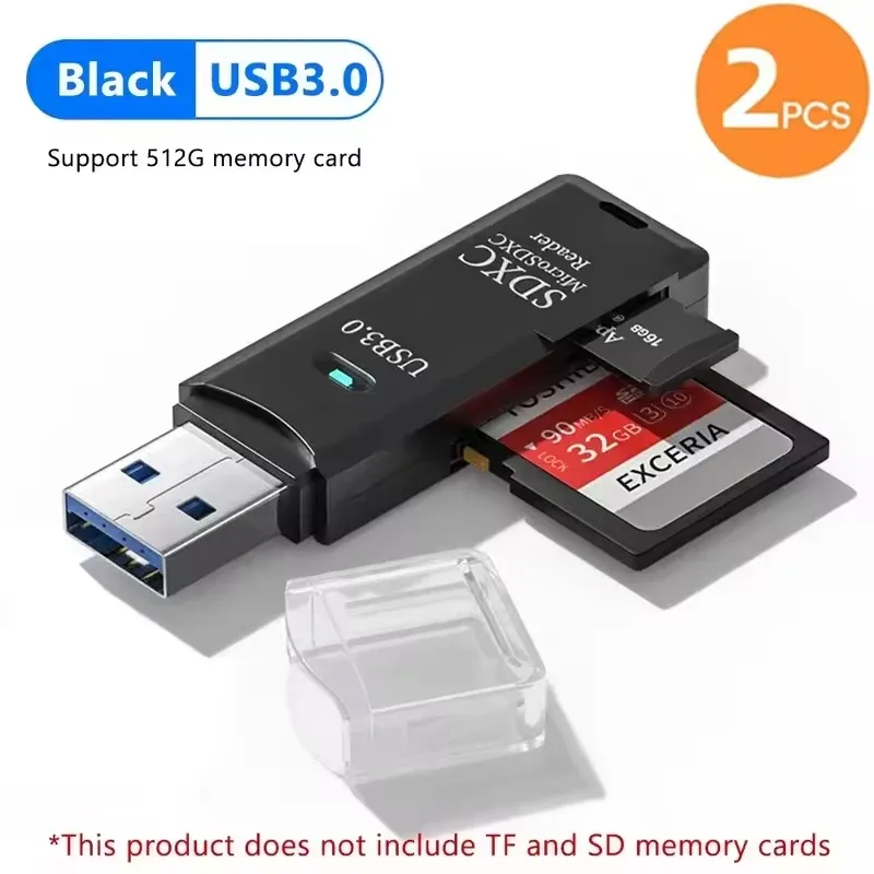 Lecteur de cartes USB 3.0/2.0 2-en-1 compatible cartes SD et TF pour ordinateur, tablette, appareil photo, ordinateur portable et voiture 29