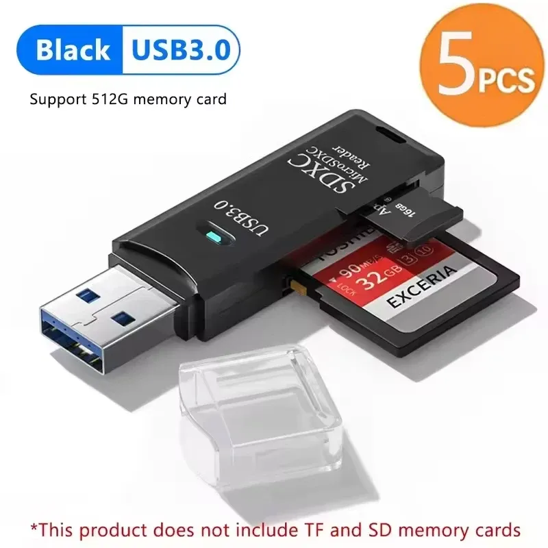 Lecteur de cartes USB 3.0/2.0 2-en-1 compatible cartes SD et TF pour ordinateur, tablette, appareil photo, ordinateur portable et voiture 28