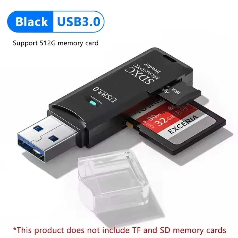 Lecteur de cartes USB 3.0/2.0 2-en-1 compatible cartes SD et TF pour ordinateur, tablette, appareil photo, ordinateur portable et voiture 23