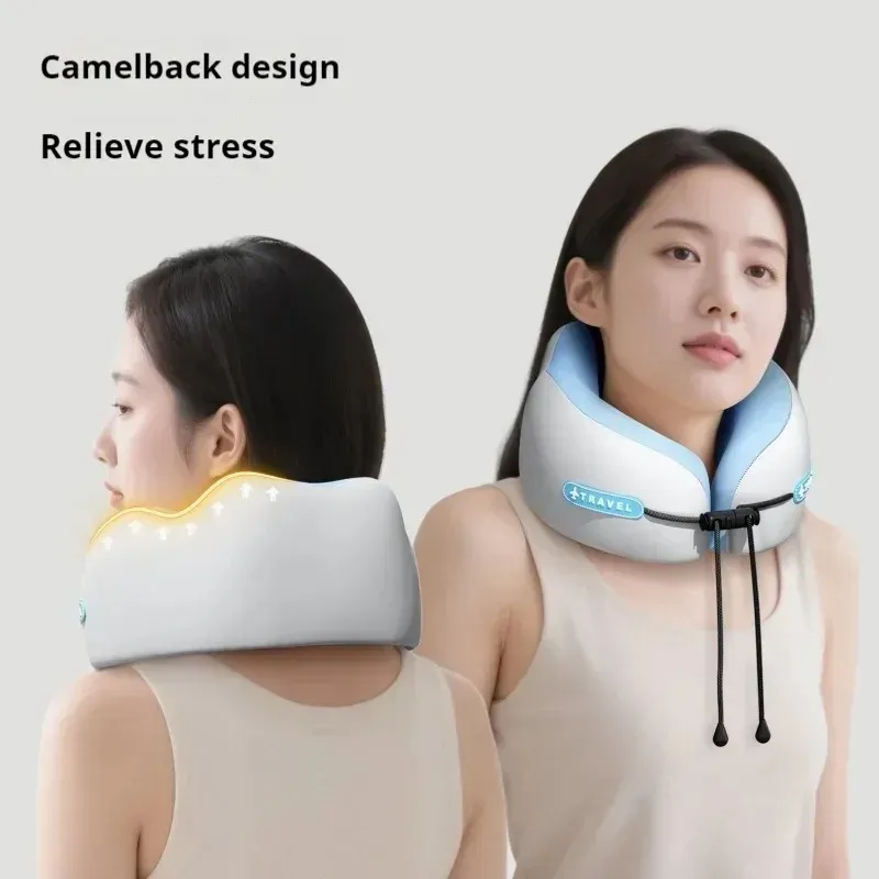 Oreiller cervical en mousse à mémoire de forme en forme de U, pour voyage en avion ou au bureau 3