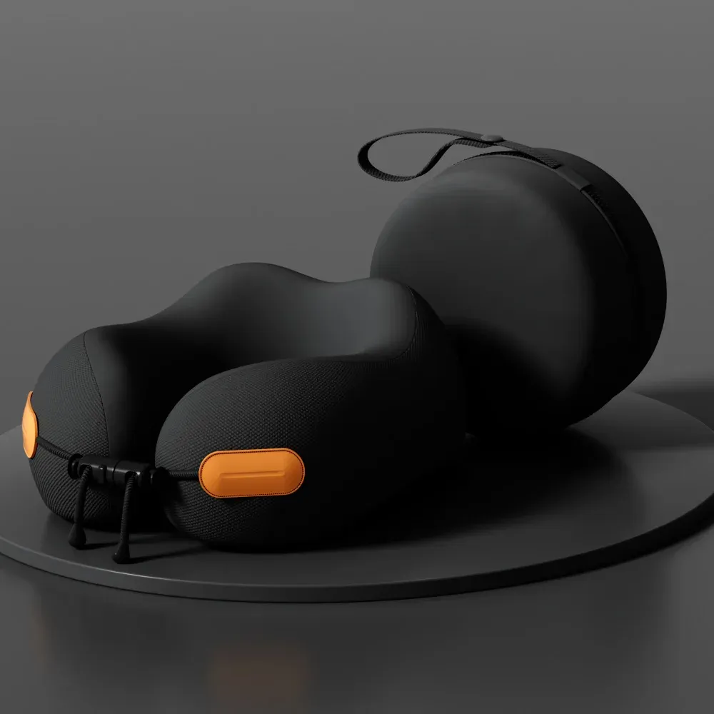 Oreiller cervical en mousse à mémoire de forme en forme de U, pour voyage en avion ou au bureau 8