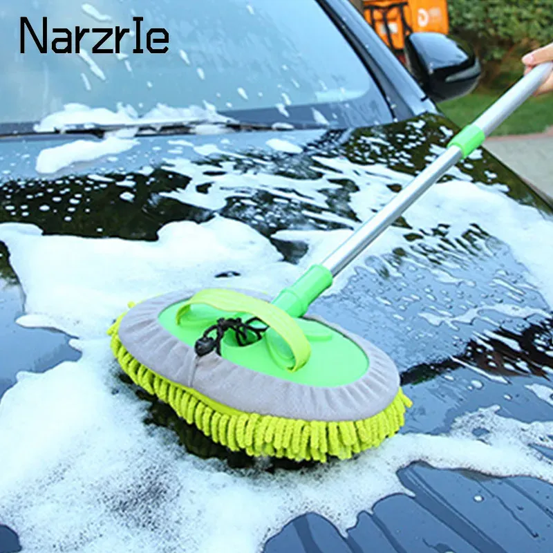 Brosse de nettoyage automobile réglable, extra absorbante, télescopique à long manche, accessoires automobiles