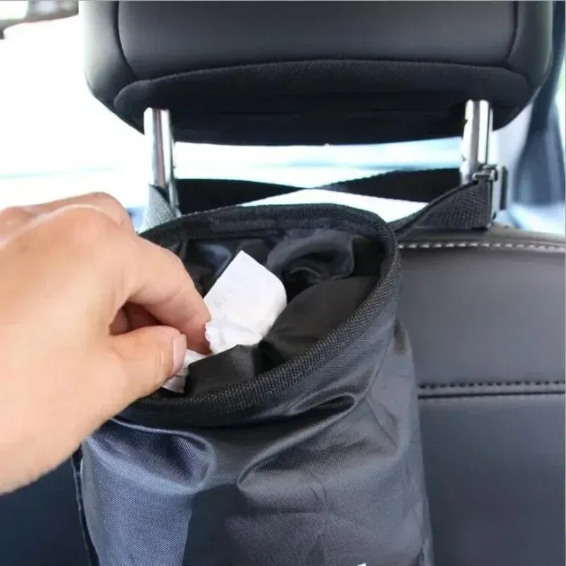 Sac poubelle universel pour voiture, installation sur siège
