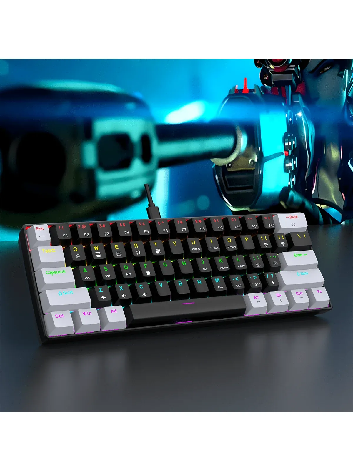 Clavier mécanique rétroéclairé, mise en valeur de l'éclairage