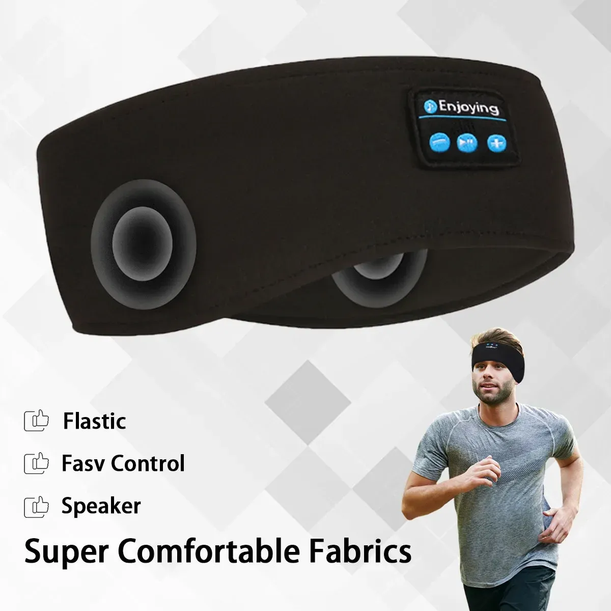 Écouteurs Bluetooth sans fil pour le sommeil et le sport, bandeau élastique confortable 2