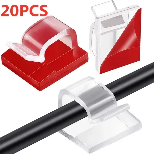 Organisateur de câbles, clips enrouleurs de fil, protection de cordon, gestion de câbles USB, crochets adhésifs, pince de bureau pour voiture, support pour écouteurs et souris 10