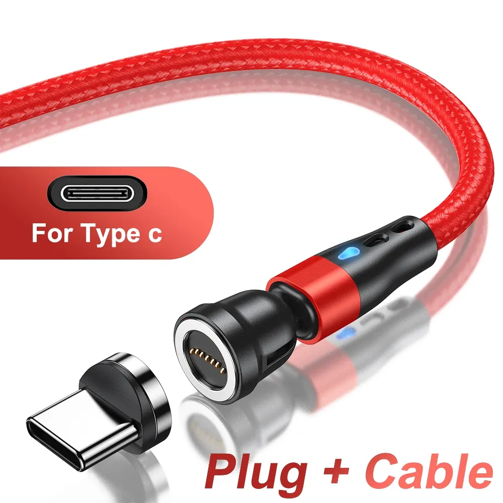 Câble de charge rapide magnétique AUFU 5A, rotation à 540°, avec connecteurs Micro USB et USB Type-C magnétiques, compatible iPhone 14, Samsung et Xiaomi 20