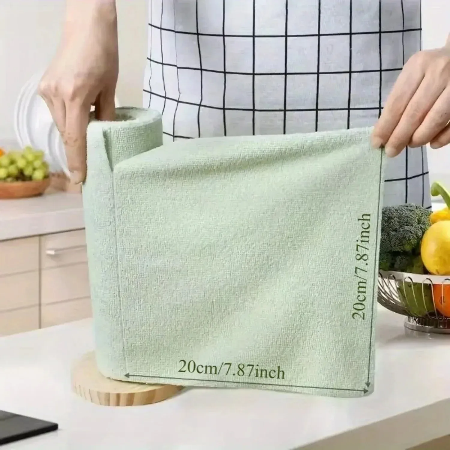 Lingette de cuisine en microfibre réutilisable, double face, pour la vaisselle, les ustensiles et les accessoires de cuisine, déchirable à la main. 2