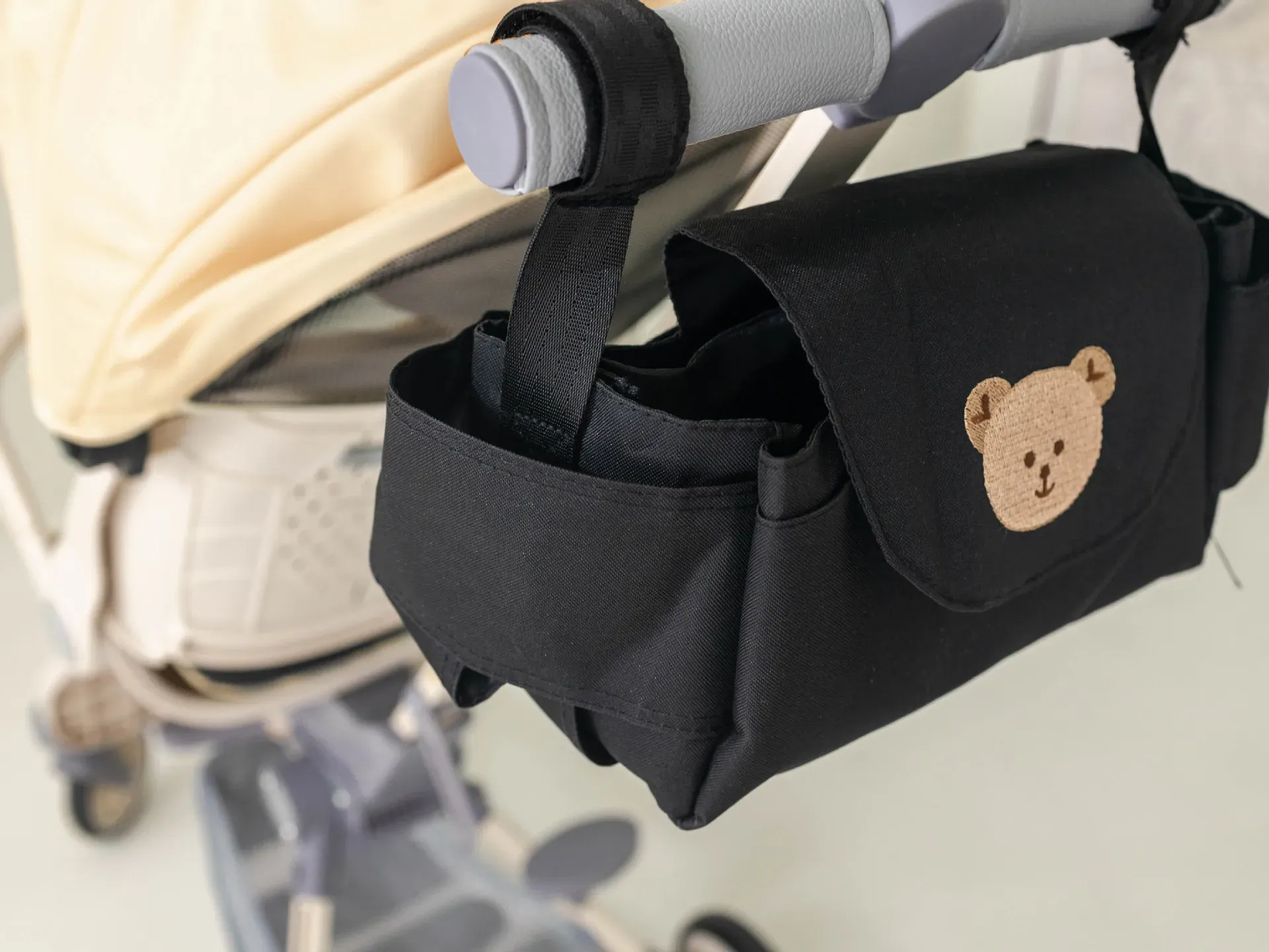 Sac de poussette pour bébé, organisateur de poussette, accessoires pour bébé, porte-gobelet, sac de rangement pour poussette de nouveau-né, sac de voyage portable pour poussettes universelles 3