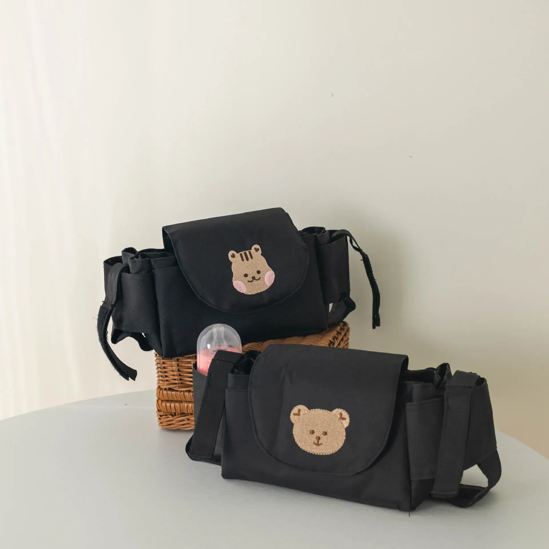 Sac de poussette pour bébé, organisateur de poussette, accessoires pour bébé, porte-gobelet, sac de rangement pour poussette de nouveau-né, sac de voyage portable pour poussettes universelles 4