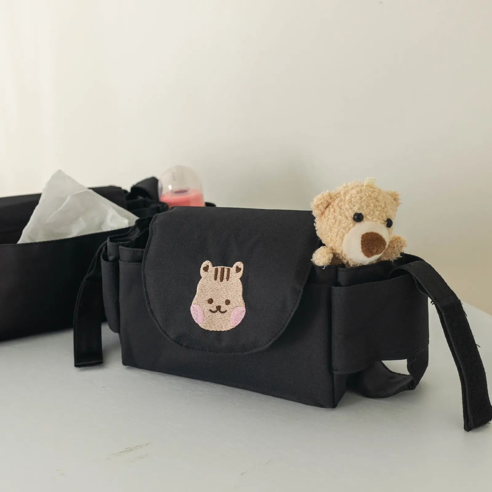 Sac pour poussette, porte-gobelet intégré