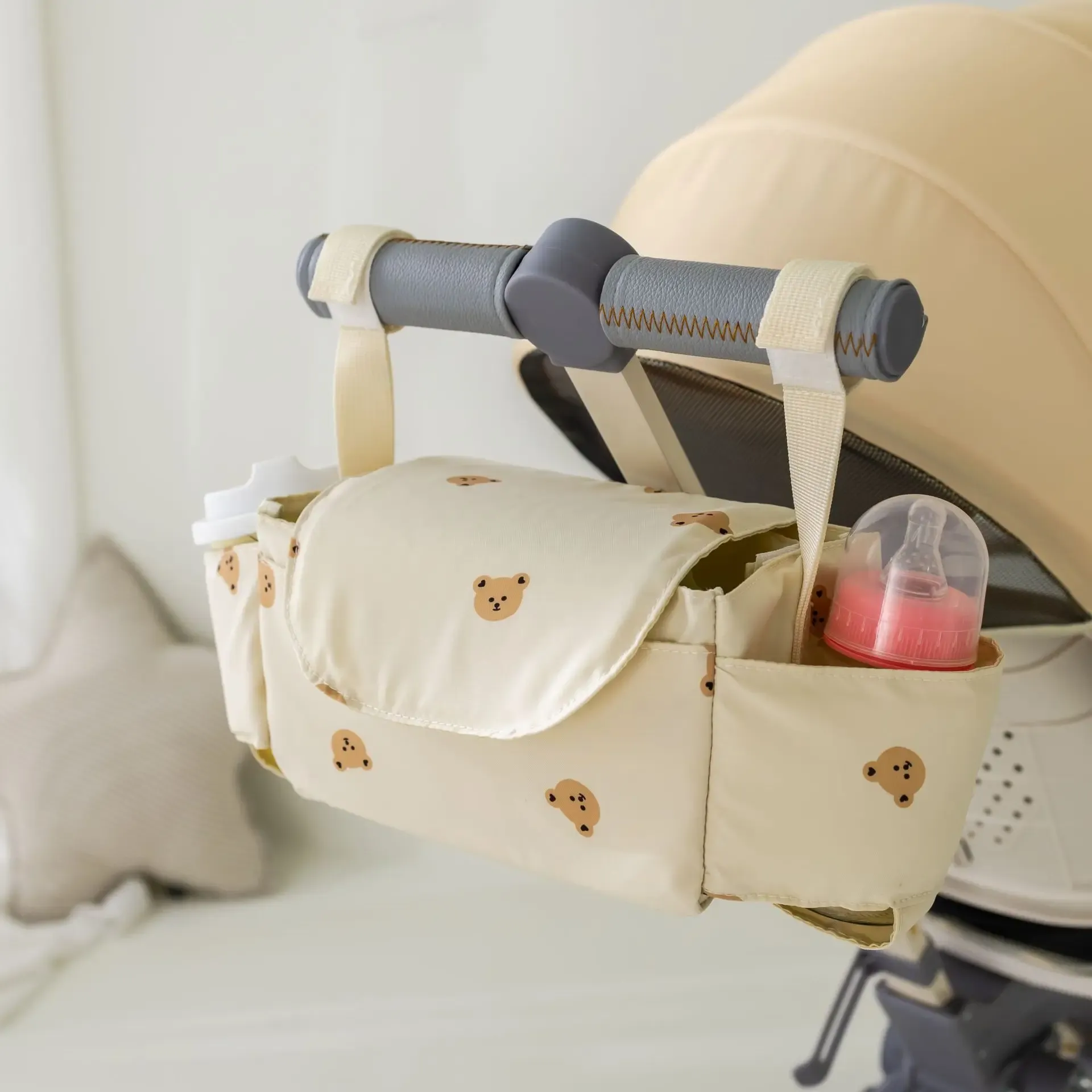 Sac de poussette pour bébé, organisateur de poussette, accessoires pour bébé, porte-gobelet, sac de rangement pour poussette de nouveau-né, sac de voyage portable pour poussettes universelles 10