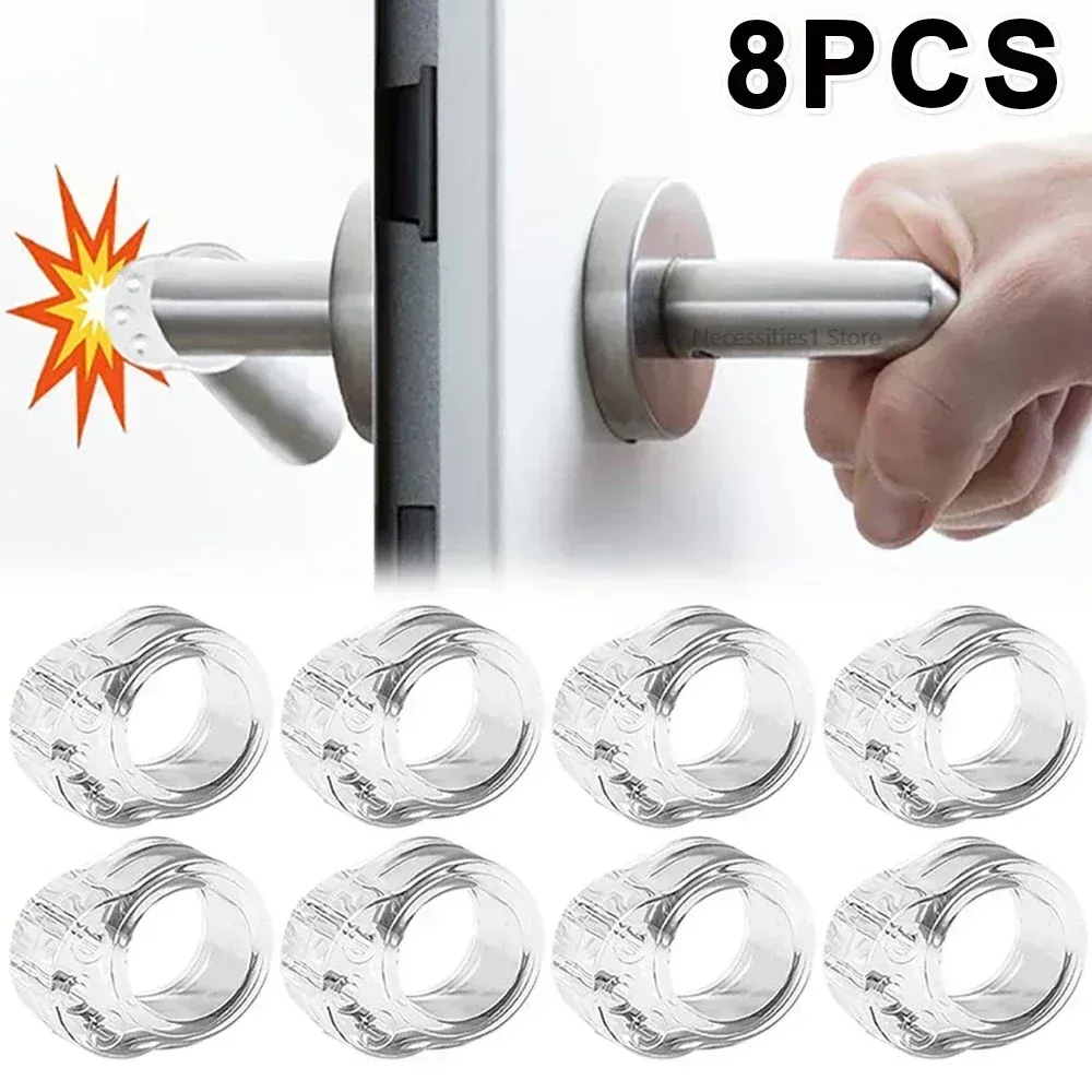 Butée de porte sans perçage, amortisseur de porte transparent en silicone, accessoire de fixation mural, butée de sécurité pour meubles et habitat