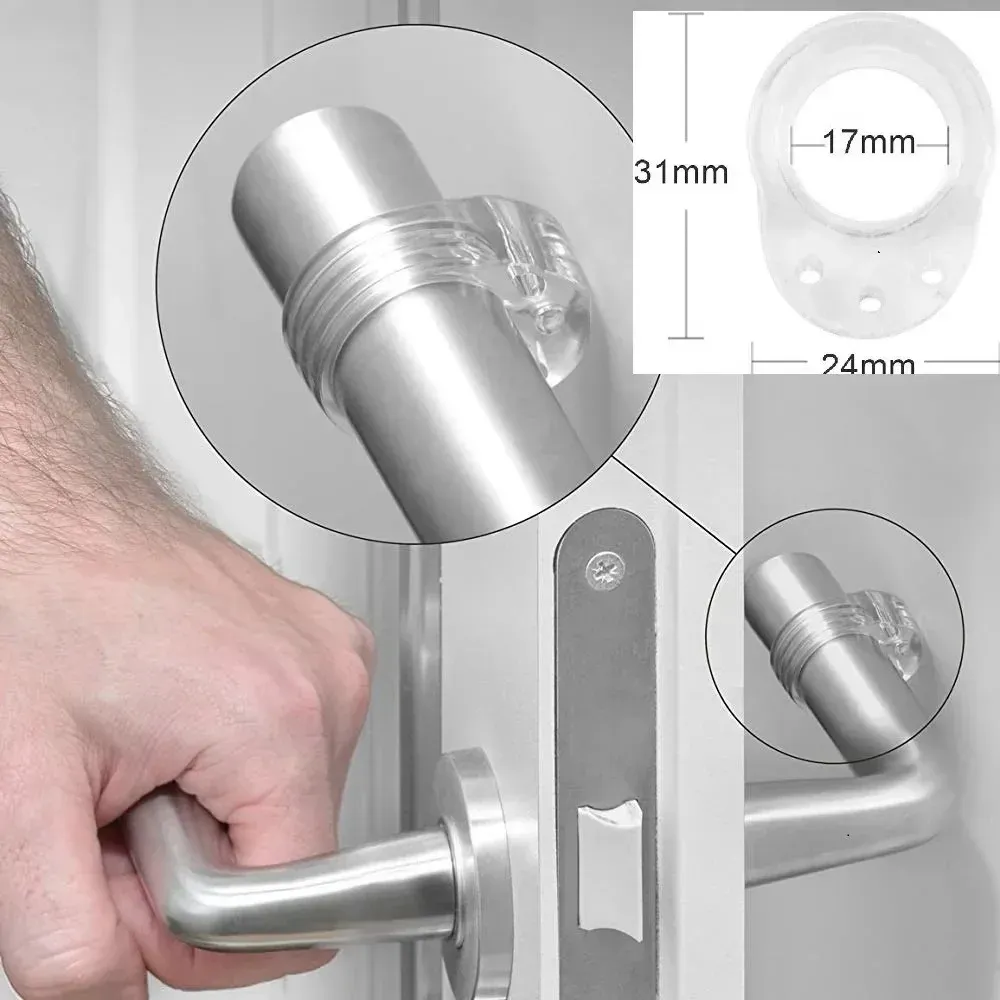 Butée de porte sans perçage, amortisseur de porte transparent en silicone, accessoire de fixation mural, butée de sécurité pour meubles et habitat 4