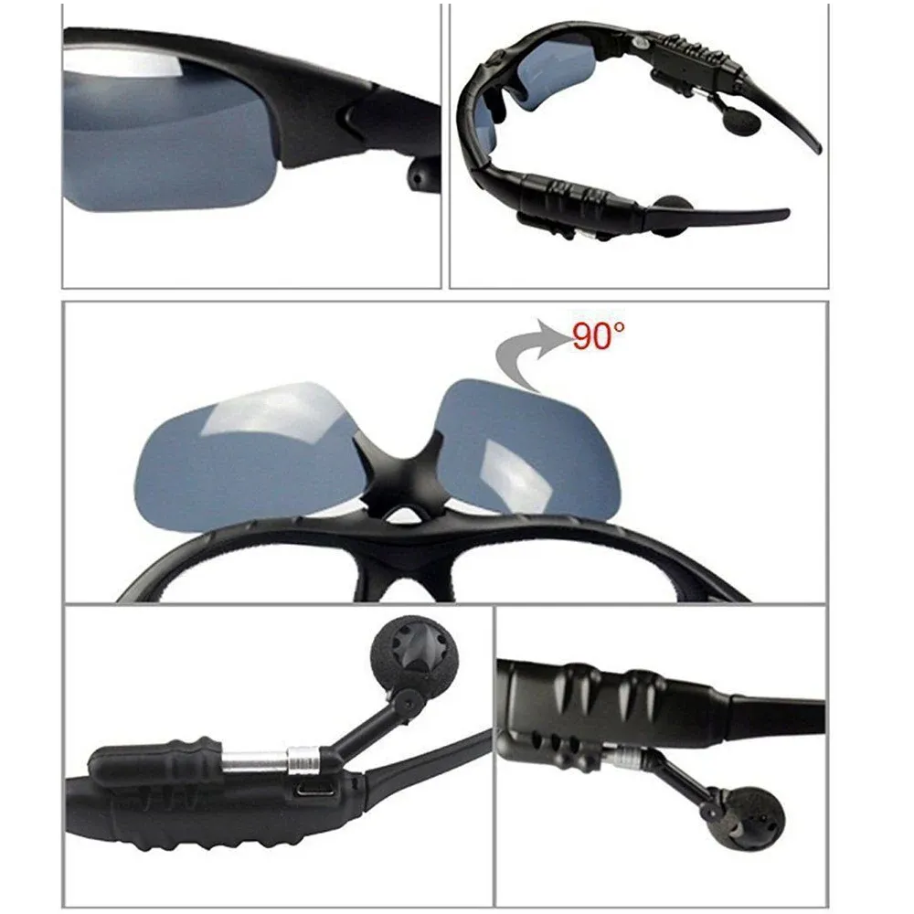 Lunettes de soleil polarisées avec écouteurs Bluetooth sans fil et protection UV 4