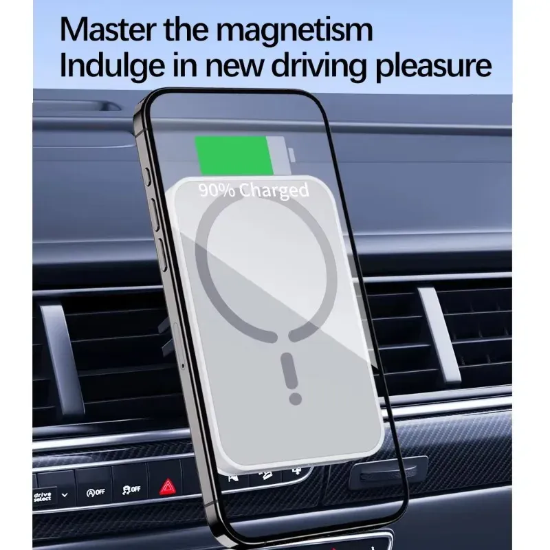Support magnétique sans fil pour grille d'aération de voiture avec chargeur rapide compatible iPhone 2