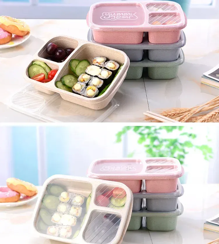 Boîte à déjeuner en paille de blé, usage quotidien