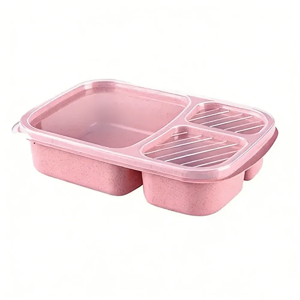 Boîte à déjeuner en paille de blé avec compartiments, boîte Bento portable pour pique-nique, récipient à fruits compatible micro-ondes, vaisselle pour étudiant 10