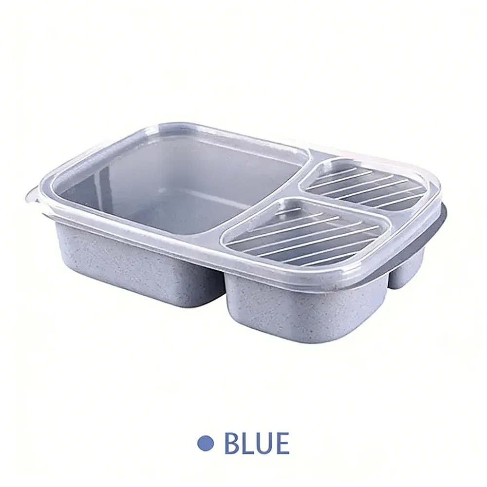 Boîte à déjeuner en paille de blé avec compartiments, boîte Bento portable pour pique-nique, récipient à fruits compatible micro-ondes, vaisselle pour étudiant 9
