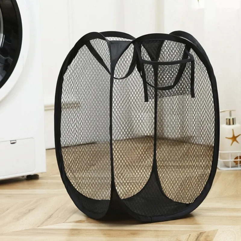 Panier à linge pliable en maille ventilée, gain de place pour salle de bain 6