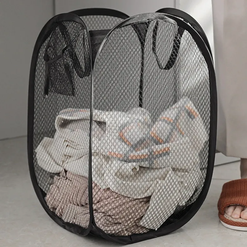Panier à linge pliable en maille, vue d'ensemble