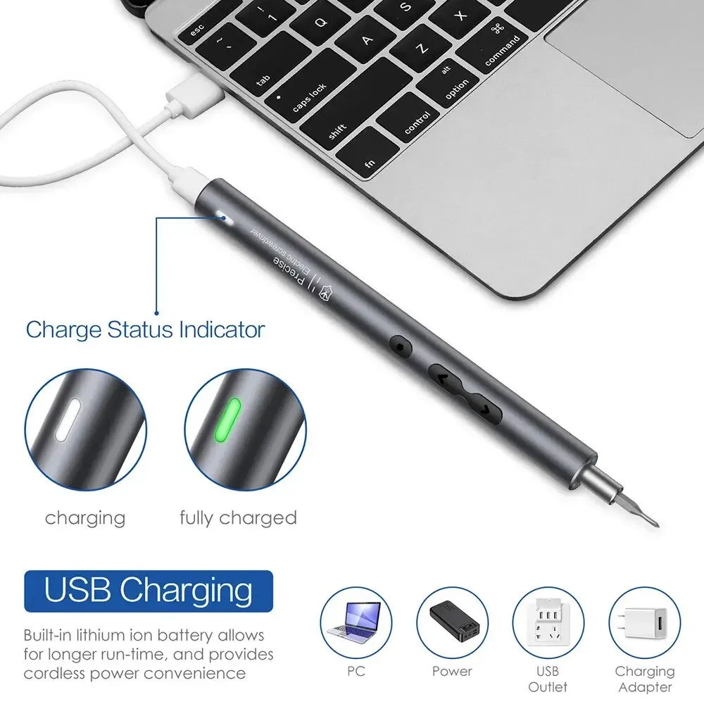 Tournevis électrique de précision 62 en 1, kit d'outils électriques, mini tournevis sans fil rechargeable à embouts magnétiques pour téléphone portable Xiaomi 4