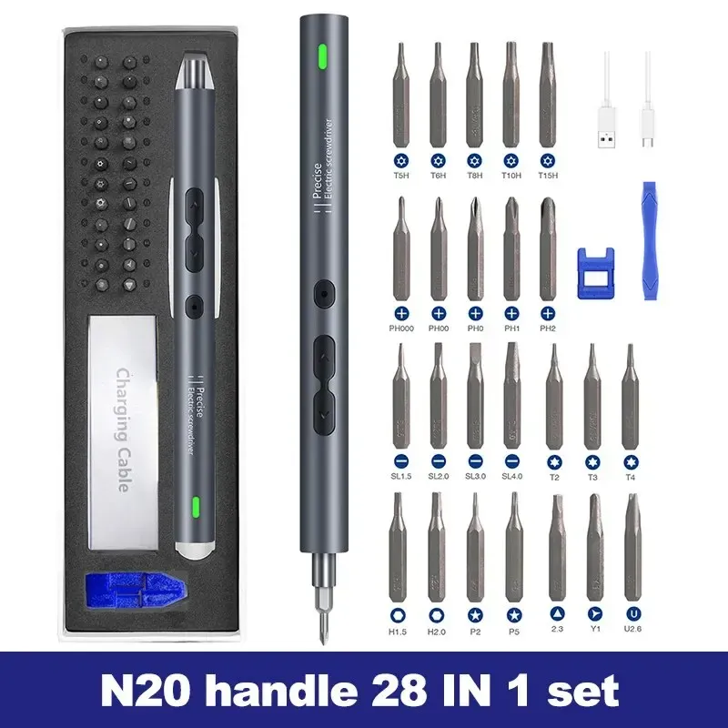 Tournevis électrique de précision 62 en 1, kit d'outils électriques, mini tournevis sans fil rechargeable à embouts magnétiques pour téléphone portable Xiaomi 8